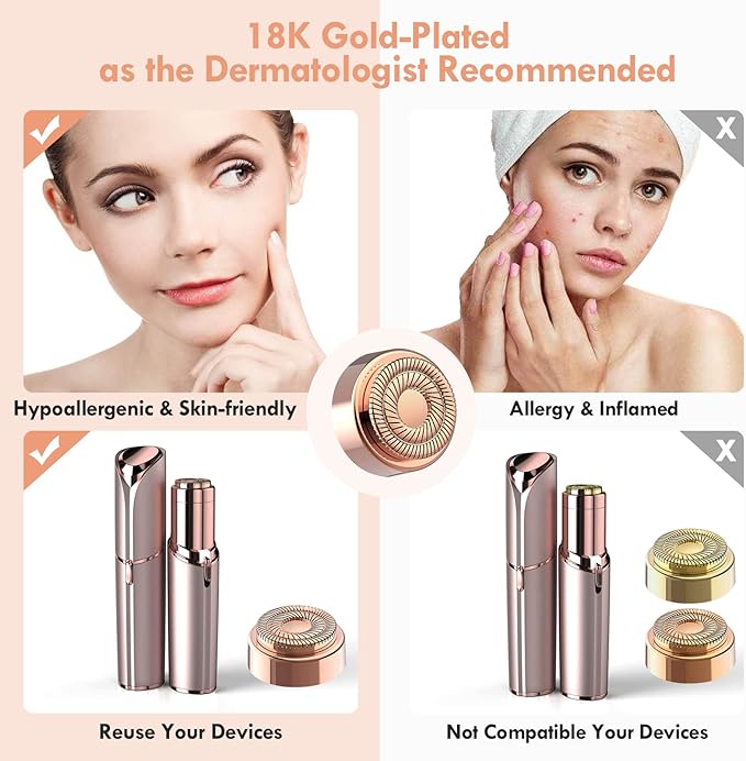 Replacement Heads for Flawless Facial Hair Remover, Generation 2, Double Halo Replacement Blades for Finishing Touch Flawless Hair Removal Gen 2, 6 Count