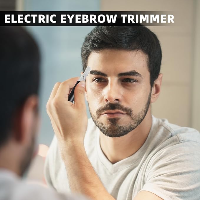 Chumia 2 Pcs Electric Eyebrow Trimmer Women Precision Face Razors Mini Shaver with Comb Christmas Women Gift Battery Operated Personal Epilator for Face Neck Fuzz Lips Leg(Black)