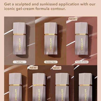SHEGLAM Sun Sculpt Cool Toned Liquid Contour Stick Long Lasting Cream Bronzer Makeup - Camel Suede