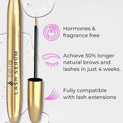 STACY LASH Shampoo 50ml Cleaning Kit of Eye Makeup Remover (Foam Cleanser) & Shampoo Brush & Mascara Brush Bundle with Eyelash Serum 5ml for Lash Growth and Thickness