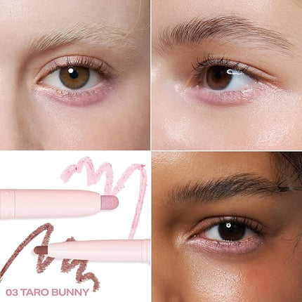 2aN Color Play Dual Liner | 2-in-1 Aegyo-sal & Shading Pencil | Long-Lasting Pearl & Matte Duo Liner for K-Idol Eye Makeup | Easy to Blend, All-Day Wear (0.006oz+0.02oz) (03 Taro Bunny)