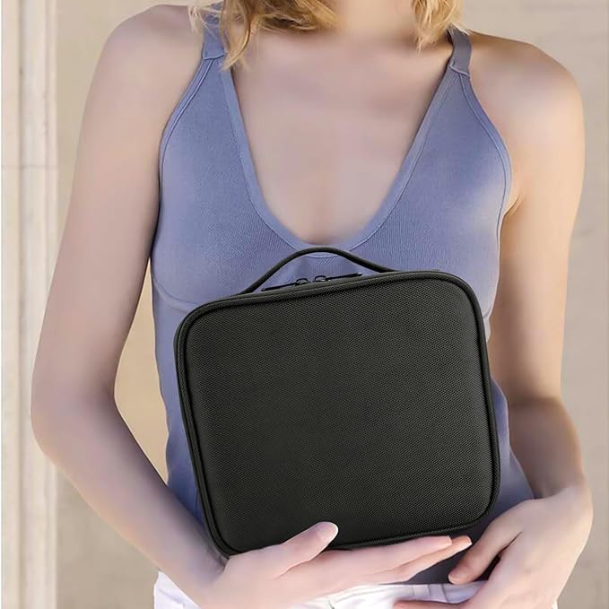 gzcz Travel Makeup Bag,10.4 Inches Portable Makeup Case Cosmetic Train Case Organizer Artist Storage Bag With Adjustable Dividers For Cosmetics Brushes Toiletry Jewelry Digital Accessories (Black)