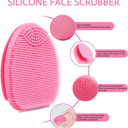 Soft Silicone Face Scrubber,Facial Cleansing Brush,Face Washing Bruhs for Deep Clean,Gently Exfoliator, Pore Cleansing, Blackhead Removing, Deep Scrubbing Brushes for All Kinds of Skins,2pack