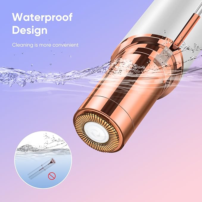 Facial Hair Remover for Women, Device, Remover Women Face, Finishing Touch Upper Lips, Chin & Cheeks, USB Rechargeable with LED LightIncluded Two Replacement Heads (White)