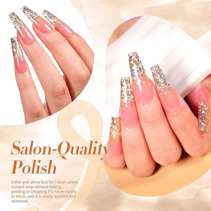 Born Pretty Holographic Nail Polish Champagne Gold Glitter Sequins Nail Polish 10ML Christmas New Year Gift