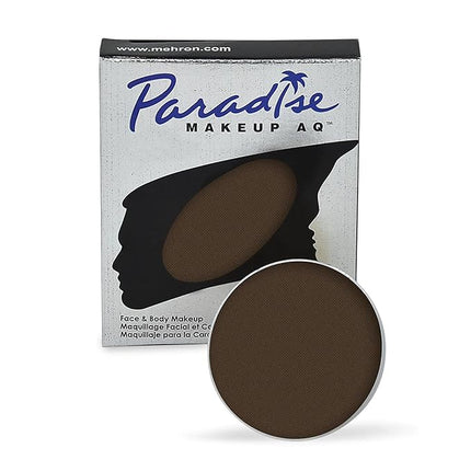 Mehron Makeup Paradise Makeup AQ Refill Size | Stage & Screen Performance, Face & Body Painting, Beauty, Cosplay, and Halloween | Water Activated Face Paint, Body Paint .25 oz (7 ml) (DARK BROWN)