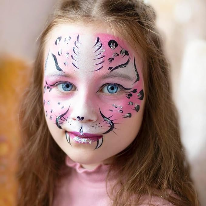 Pink Face Paint Stick,Water-Based Pink Body Paint Stick,Washable Full-Coverage Halloween Face Painting for Monster Lion Tiger Costume,Professional SFX Makeup for Cosplay ,1.06 OZ