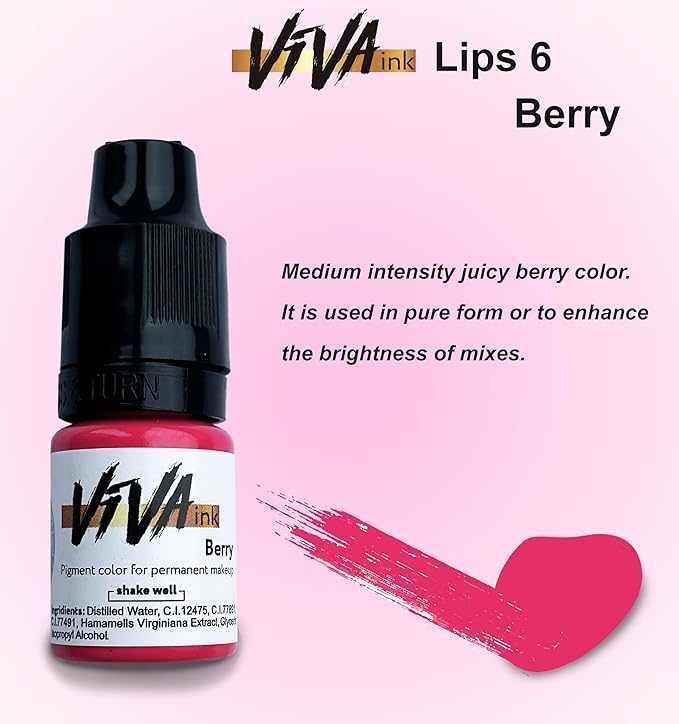Lip Pigment – Berry – Permanent Lip Makeup – Microblading Ink for Durable and Colorful Lips – Long Lasting Color Lip Cosmetics (0.2 oz)