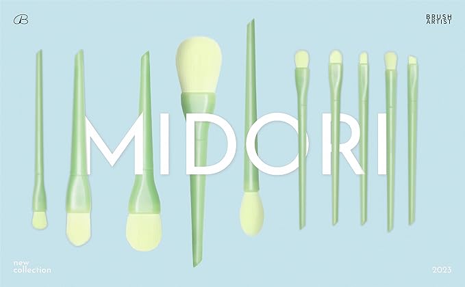 All in one Makeup Brushes kit for girls, 10 Pcs, Powder Brush, Foundation Brush, Blush Brush, Highlighting Brush, Eyeshadow Brushes (Shiny Green)