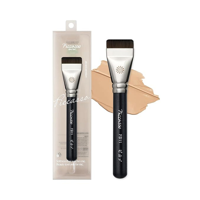 Piccasso Brush FB11 Spatula Brush – Professional Foundation Brush for Liquid Makeup, Flat and Soft Bristles for Seamless Application, Ideal for Liquid Foundation and Cream Face Makeup, Korean Product