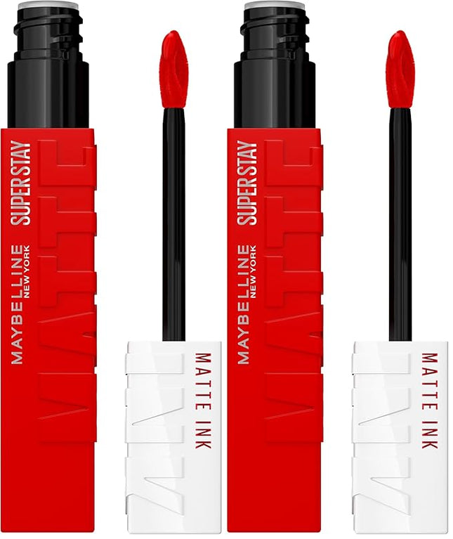 MAYBELLINE Super Stay Matte Ink Liquid Lipstick Makeup, Long Lasting High Impact Color, Up to 16H Wear, Dancer, Brick Red, 1 Count, Packaging May Vary (Pack of 2)