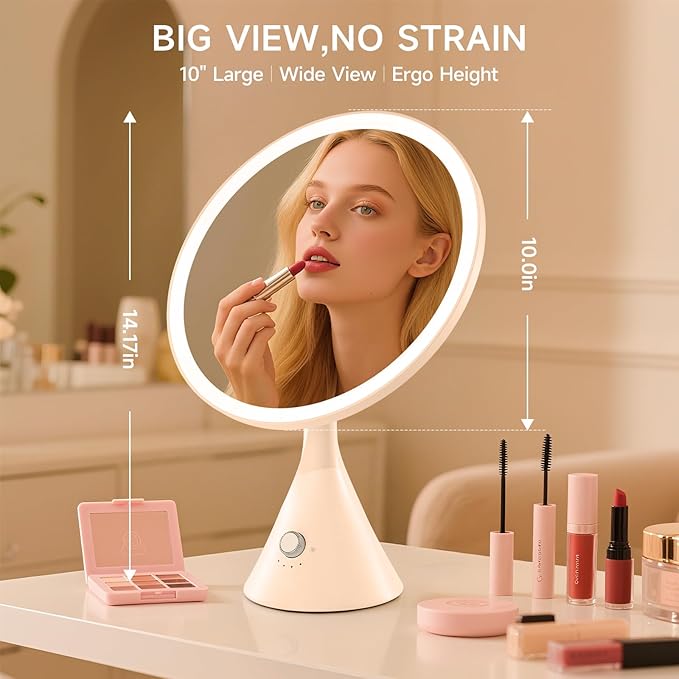 Lighted Makeup Mirror with Magnification Electric Plug in, 7X Magnifying Lighted Vanity Makeup Mirror with Led Lights