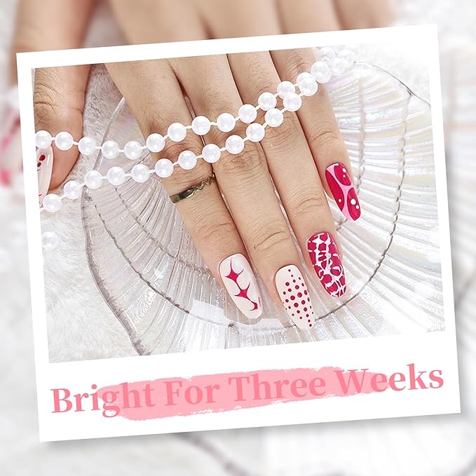 JODSONE Nail Art Gel Liner Set 10 Colors Pink Collection Gel Nail polish Need U V Lamp Cured at Home Salon Design Gift for Girls