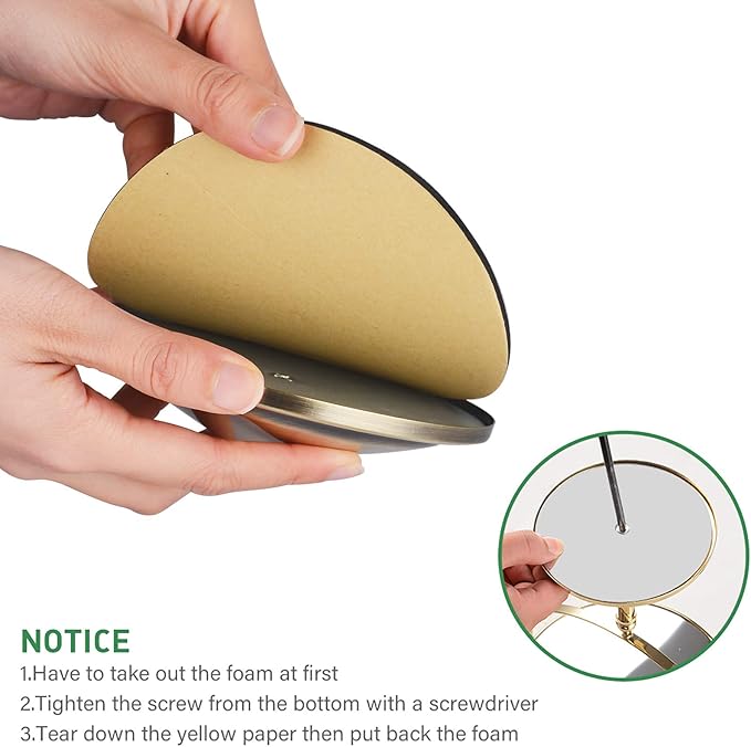 Nicesail Tabletop Makeup Mirror, Double-Side 1X-10X, 360 Swivel Magnifying Mirror for Table Desk Make up Vanity, No Light Antique Bronze (8 Inch, 10X)