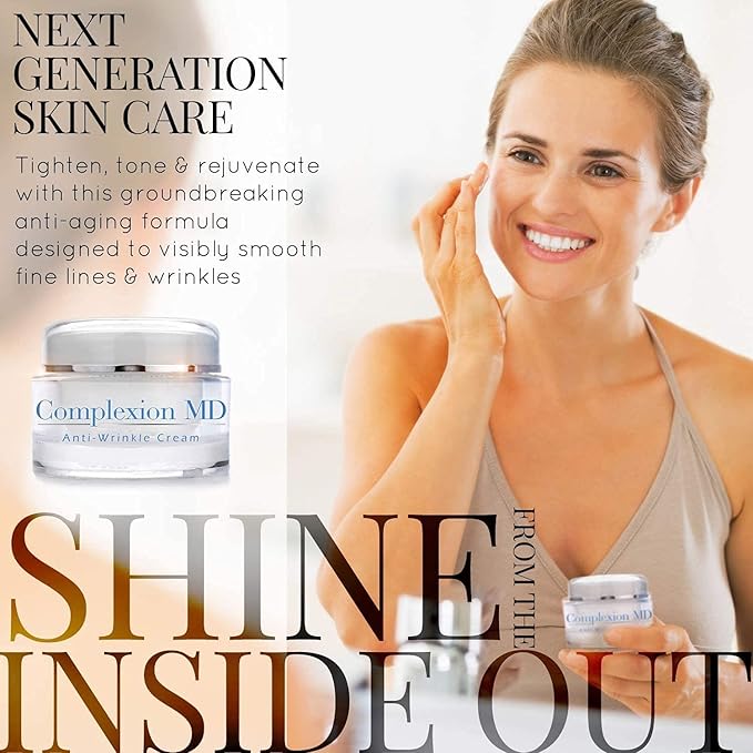 Antioxidant Rescue Cream and Complexion MD Advanced Anti-Wrinkle Cream – Clinically Tested Multi-Peptide with Hyaluronic Acid – Face Moisturizer – Hypoallergenic for All Skin Types – 1 Oz (2 items)