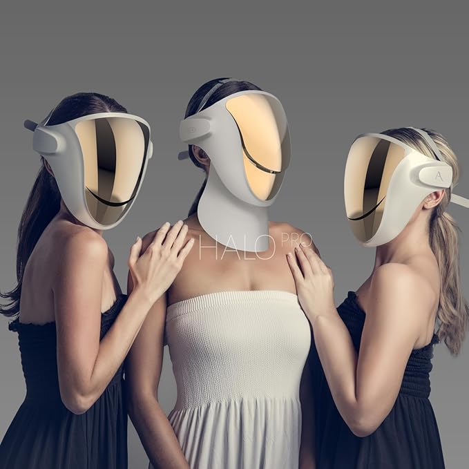 Led Face Mask Light Therapy, Halo Led Light Therapy Facial and Neck Skin Care Mask, Blue Light Red Light for Acne Wrinkle Reduce, New Generation Face and Neck Photon Mask