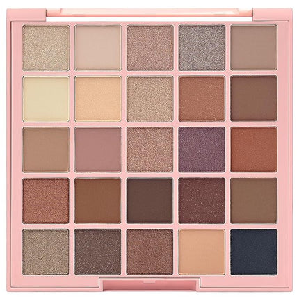 Kimchi Chic Beauty Twenty Five Eyeshadow Palette - 25 Shimmer & Matte Shades for Day to Night Looks, Cruelty Free & Vegan Send Me Nude'Les 0.5 oz