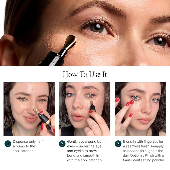 DRMTLGY Luminous Eye Corrector SPF 41, Under Eye Color Corrector for Dark Circles, Anti-Aging Tinted Eye Cream, Hydrating Eye Serum with Peach Undertone, Deep