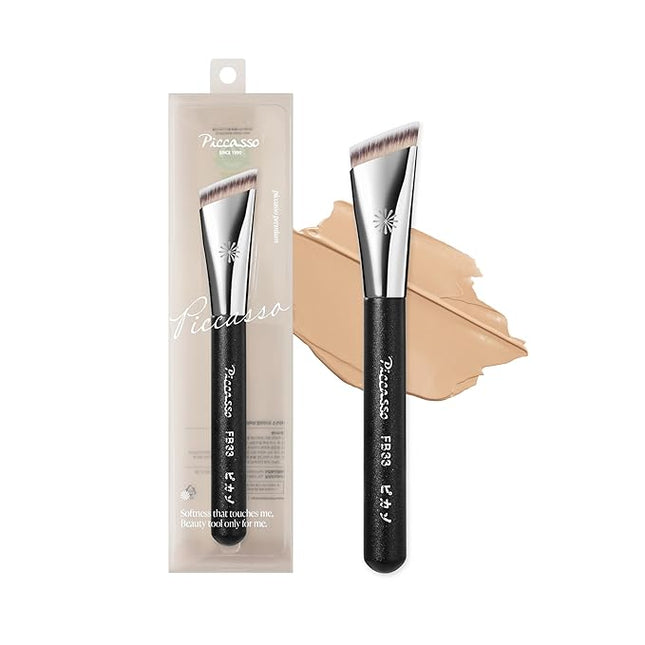 Piccasso Brush Korean Foundation Spatula – Professional Stainless Steel Makeup Tool for Thin, Seamless Foundation & Cream Blending (Tapping Cover)