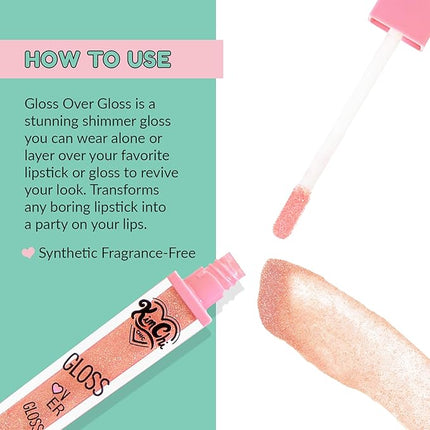 Kimchi Chic Beauty Gloss Over Gloss, Shimmery Micro-Sparkle Lip Gloss To Wear Alone Or Over Lipstick, Fragrance-Free Luscious Lip Balm, Red With Orange Undertone, 01 Ripe Mango, 0.35ml