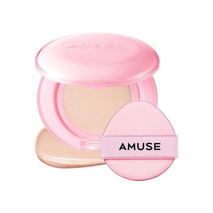 Amuse SEOUL Dew Power Vegan Cushion Foundation (01 PURE) | Dewy, glow, long-lasting, double coverage, clean beauty, lightweight