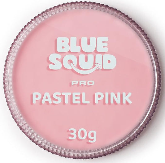 Blue Squid Face Paint Water Based Single Cake Professional Face Paint & Body Paint - Water Activated, Kids Adults Face Painting for Costume, Halloween Makeup, Cosplay - Pastel Pink Face Paint 30g