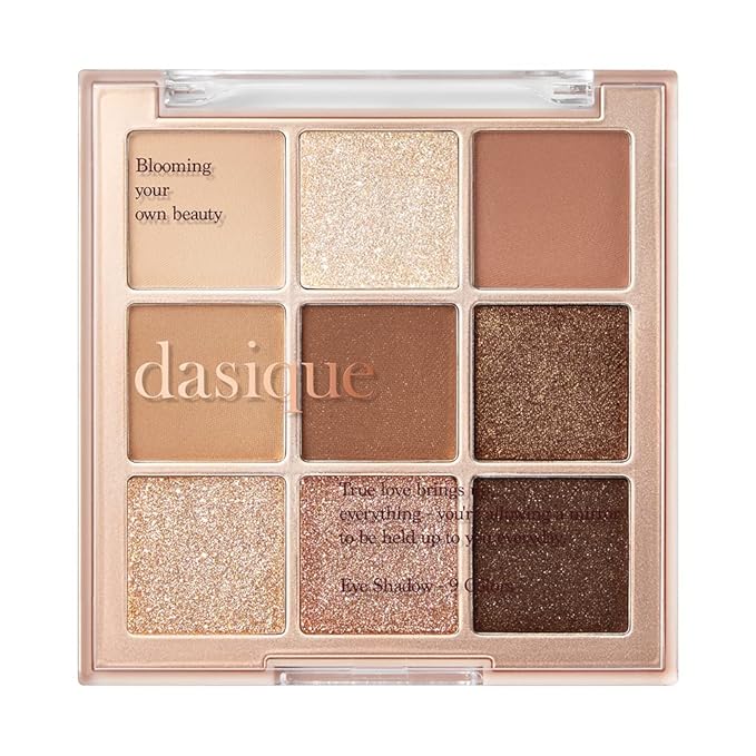 dasique Shadow Palette #01 Sugar Brownie I Cruelty-Free I 9 Blendable Shades in Smooth Matte and Shimmer Finishes with Gorgeous Pearls