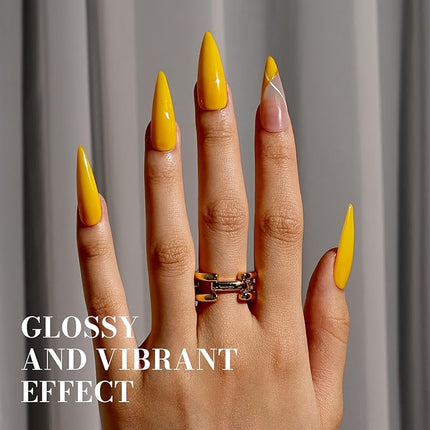 MelodySusie Bright Yellow Gel Polish,0.5fl oz Nails Soak Off UV LED Neon Yellow Gel Nail Polish Gift for Women Nail Art Manicure Salon DIY Nail Design Decoration at Home-302-A2903