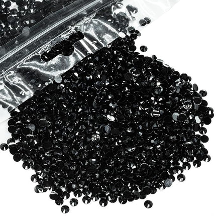 qiipii 5000PCS 4mm Pure Black Resin Rhinestones for Crafting Flatback Jelly Stones Bulk SS16 Non-Hotfix Diamonds Crystals Gems for Nails Face Eyes Makeup Mugs Tumblers Bottles DIY Crafts Clothes Shoes