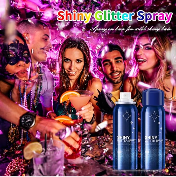 2 Pcs Body Glitter Spray, Perfect Body Glitter for Music Festival Stage Makeup and Festival Rave Shimmer Spray Highlighter Makeup.