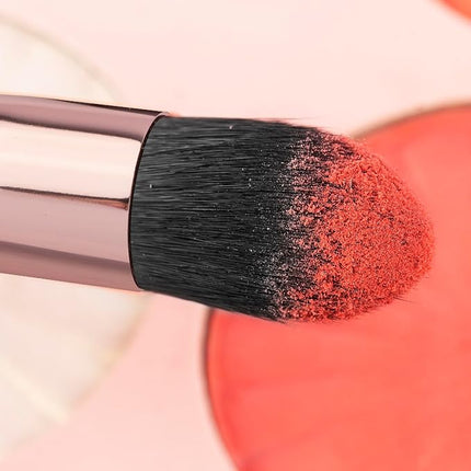 Real Perfection Makeup Brush Set 16 Pcs with 1 Eyebrow Razor Premium Synthetic Foundation Powder Concealers Eyeshadow Blush Makeup Brushes Make up Brushes Kit (Black)