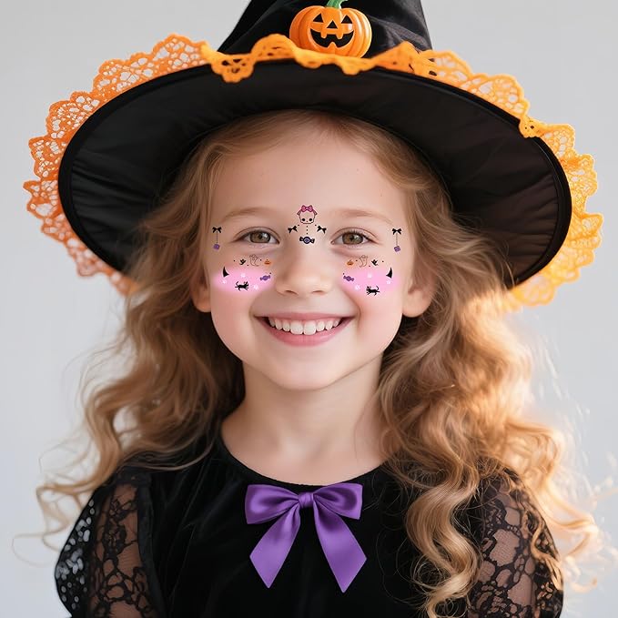 12Pcs Halloween Face Eye Shadow Temporary Tattoos Stickers for Women Girl's kids,Eye Shadow Tattoo Stickers，Halloween Cosplay Party Decorations