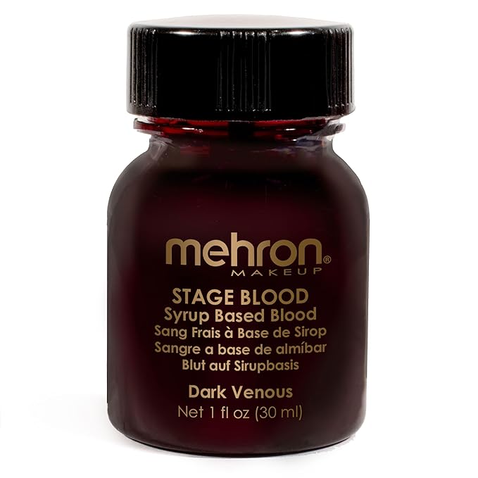 Mehron Makeup Stage Blood | Edible Fake Blood Makeup for Stage, Costume, Cosplay (1oz.) (Dark Venous)