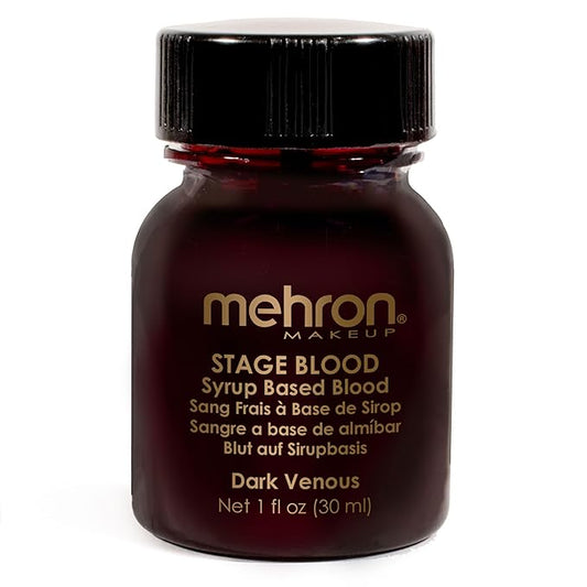 Mehron Makeup Stage Blood | Edible Fake Blood Makeup for Stage, Costume, Cosplay (1oz.) (Dark Venous)