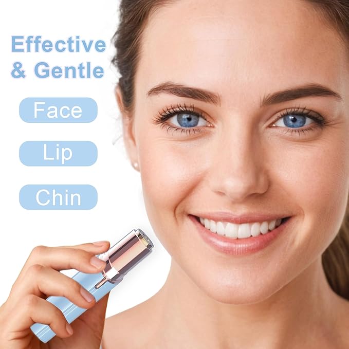 Facial Hair Removal for Women, Electric Face Razors for Woman, Rechargeable Women Mustache Remover with 3 Replacement Heads