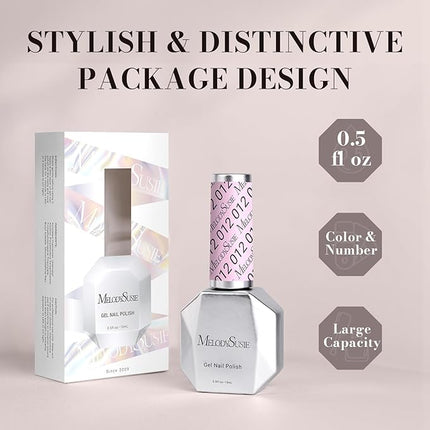 MelodySusie 15ML Gel Nail Polish,Milky Pink Macaron Color Nails Soak Off UV LED Creamy Pink Gel Polish Gift for Women Nail Art Manicure Salon DIY Nail Design Decoration at Home-012