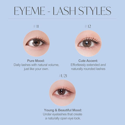 EYEME Eyelash x Artist Collaboration NO.12 Cute Accent – 5 Set Pack, Short Wispy False Eyelashes, Artist-Designed Cat Eye Lashes for a Subtle & Elegant Look, Genuine Korean Product