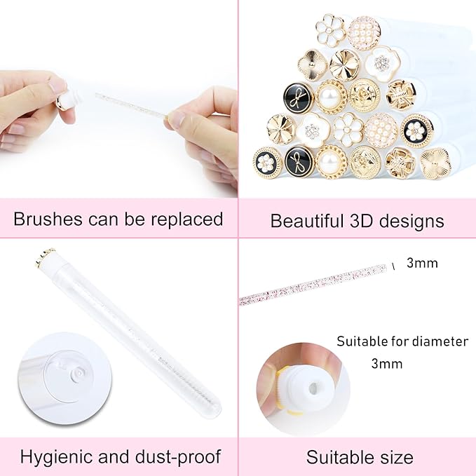 20pcs Mascara Wands Tube Reusable Lash Spoolies Golden Crystal Eyelash Brush Tubes Spoolies Lash Extension Brushes Applicators Makeup Tools (Golden Metal-2-MIX)