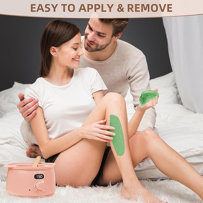 KOTAMU Waxing Beads for Women & Men, 2.5lb Hard Wax Beads for Hair Removal, Aloe Vera Wax Beans Bulk with 30 Wax Sticks Suitable for Sensitive Skin,Arm,Leg,Thick,Stubborn Hair,Home & Salon Waxing