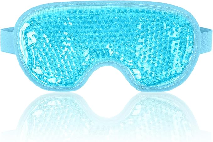 NEWGO Cooling Eye Mask for Puffy Eyes, Cold Eye Mask Eye Ice Pack for After Eyes Surgery, Tension Stress Relief, Itchy Eyes, Headaches, Dark Circles - Blue