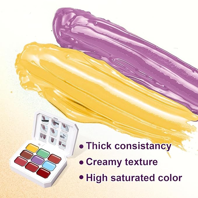 Gradient Painting Gel, 9 Colors Ombre Gel Red Brown Geree Nail Polish for Pigment Pat Aura Nails, French Manicure DIY Nail Art,PaletteMoroccan Bazaar