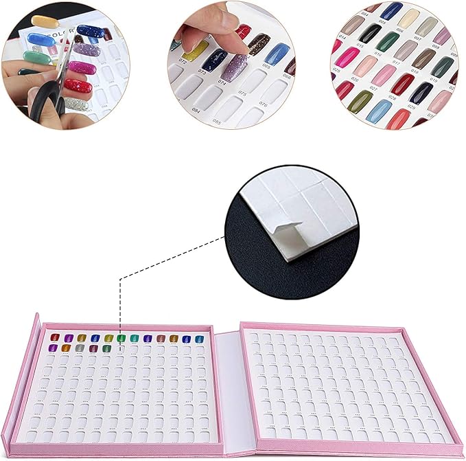 Noverlife 780PCS Nail Art False Tips Double-Sided Sponge Glue Adhesive Tape, Pre-Cut Self-Adhesive Foam Strips Fixing Sticker for Nail Design Gel Polish Color Display Card Book