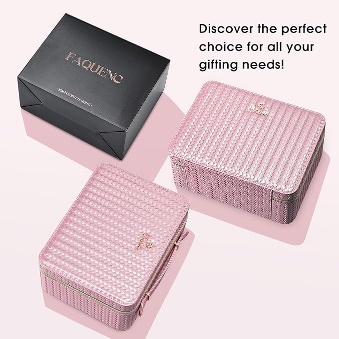 Leather Makeup Case with LED Lighted Mirror 11.4 Inch Travel Makeup Bag Adjustable Brightness in 3 Colors Cosmetic Organizer Artist Storage Bag with Dividers Brush Holder Bag Vanity Shiny Pink