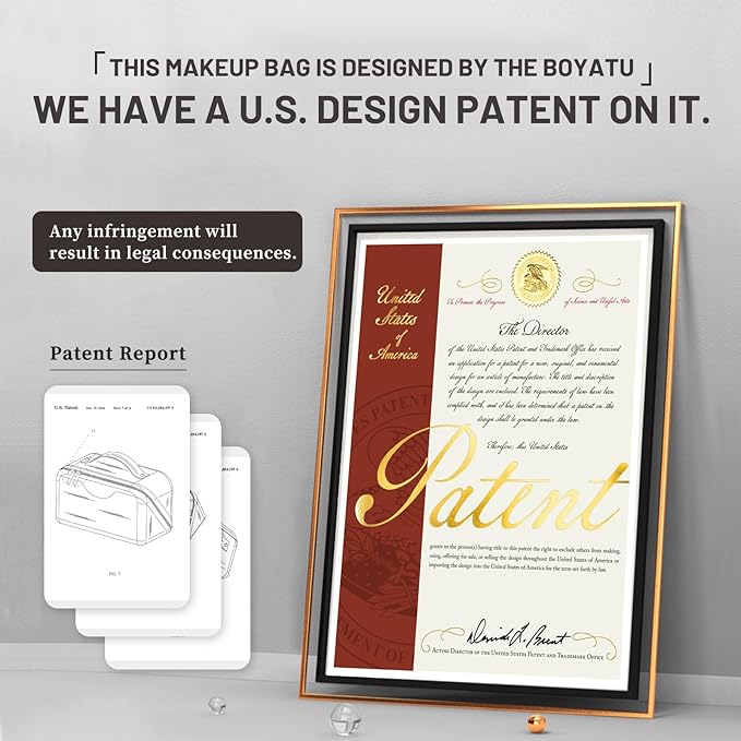 BOYATU Travel Makeup Bags Cosmetic Organizer Bag: 3-Set Large Capacity Make up Bag - PU Leather Toiletry Bags for Women - Wide Open Portable Pouch with Divider & Handle (02-Light Green)