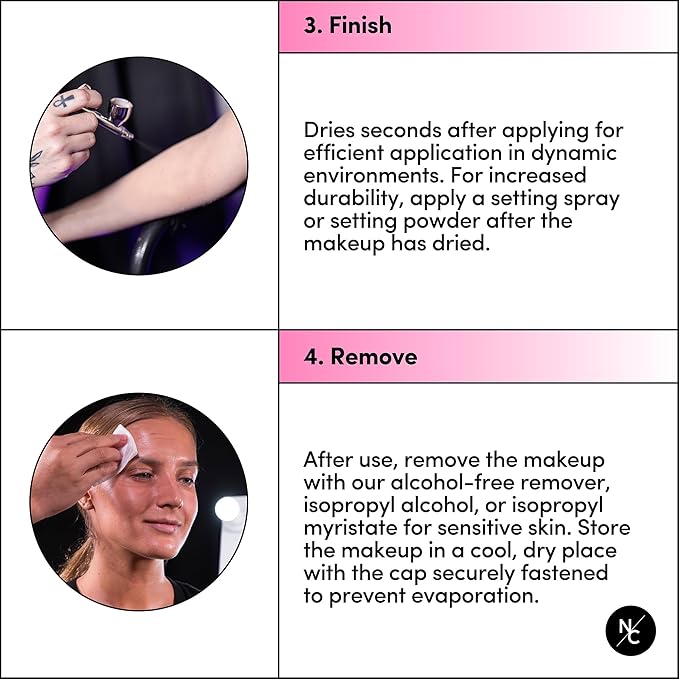 Flesh Tone Alcohol Airbrush Paints - 2 fl oz, Skin Safe, Quick Dry, Waterproof, Sweatproof, Transferproof Liquid Makeup for Tattoo Cover-Up, Bodypainting, FX Makeup - Fair Tone