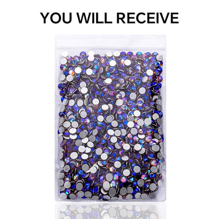 288Pcs Light-Purple Ab Crystal Rhinestones,Glass Flatback Rhinestones Gemstones for Nail Face Makeup Art Crafts Clothes Decoration-SS30,6.5mm,Light-Purple Ab