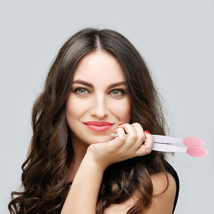 Silicone Lip Scrub Brush - Double-Sided Exfoliating Tool for Dark and Chapped Lips, Cleaner for Smoother and Fuller Appearance（4PC）