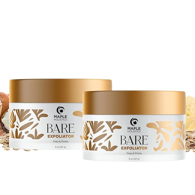 Bare Pre Shave Exfoliator for Women - Ingrown Hair Exfoliating Scrub for Bikini Area Legs & Underarms with Glycolic Acid & Volcanic Sand Exfoliants - Smoothing Bikini Area Exfoliator Pre Shave Scrub