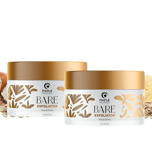 Bare Pre Shave Exfoliator for Women - Ingrown Hair Exfoliating Scrub for Bikini Area Legs & Underarms with Glycolic Acid & Volcanic Sand Exfoliants - Smoothing Bikini Area Exfoliator Pre Shave Scrub