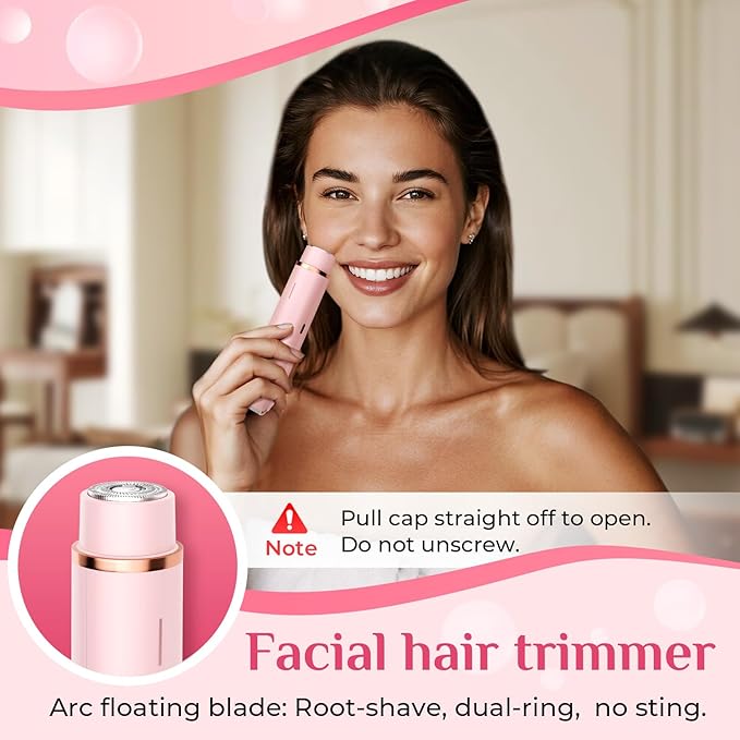 2025 New 2-in-1 Electric Bikini Trimmer for Women - Dual Head Electric Razor,Waterproof Painless Bikini Shaver, Pubic Hair Trimmer for Private Area & Body Hair, Pink